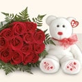 Ankara Sincan �i�ek�i firma �r�n�m�z  harika 11 adet g�l ve pelu� oyuncak