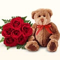 Ankara �i�ek g�nder firma �r�n�m�z  5 adet g�l ve pelu� oyuncak