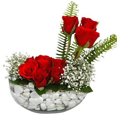 Ankara Etimesgut �i�ek�i firma �r�n�m�z  Cam i�inde 11 g�l Ankara �i�ek g�nder firmas� �ahane �r�n�m�z 