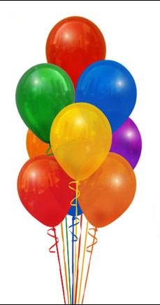 17 adet renkli u�an balon buketi 