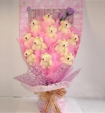 sevenler birbirine hediye als�n diye 13 adet ay�c�ktan pelu� oyuncak buketi 