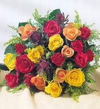 Ankara �i�ek g�nderme firmam�zdan size �zel  kar���k renkli 12 adet g�l demeti